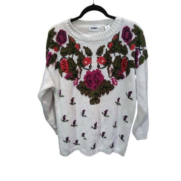 Vintage Gitano Sweater Size L 90's Y2K Ivory - Picture 1 of 7